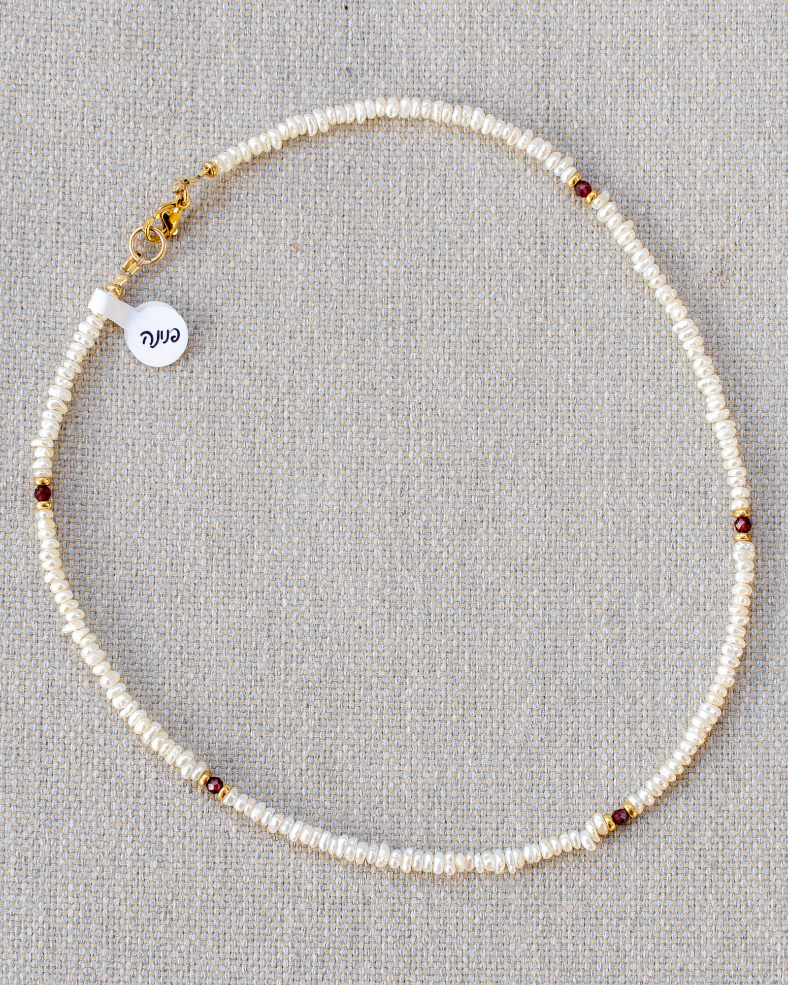 Pearl and garnet necklace - Image 3