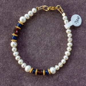 ⁦צמיד פנינים גרנט ולאפיס לאזולי⁩ – תמונה ⁦3⁩