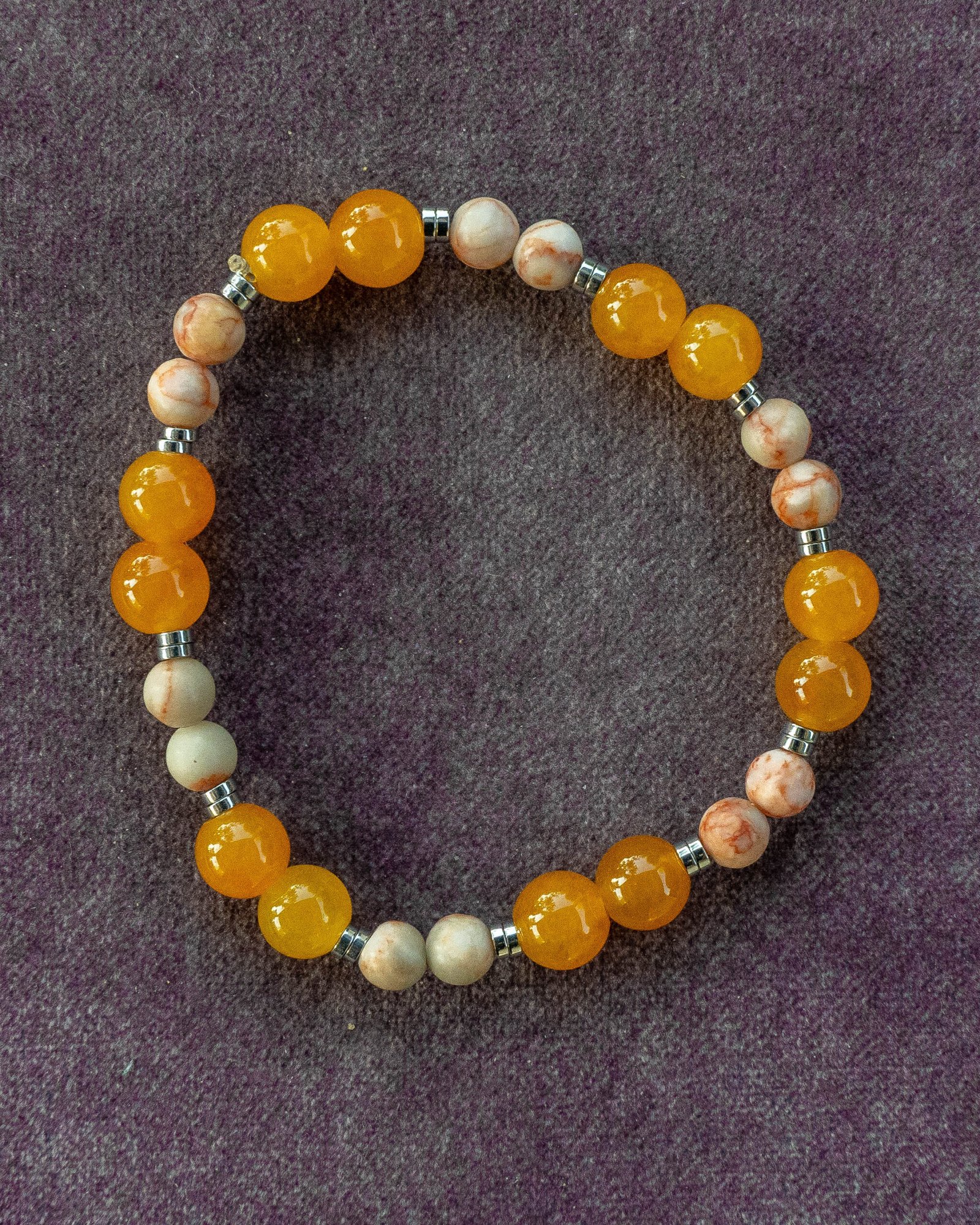 ⁦צמיד קורל תפוזי, ענבר⁩ – תמונה ⁦3⁩