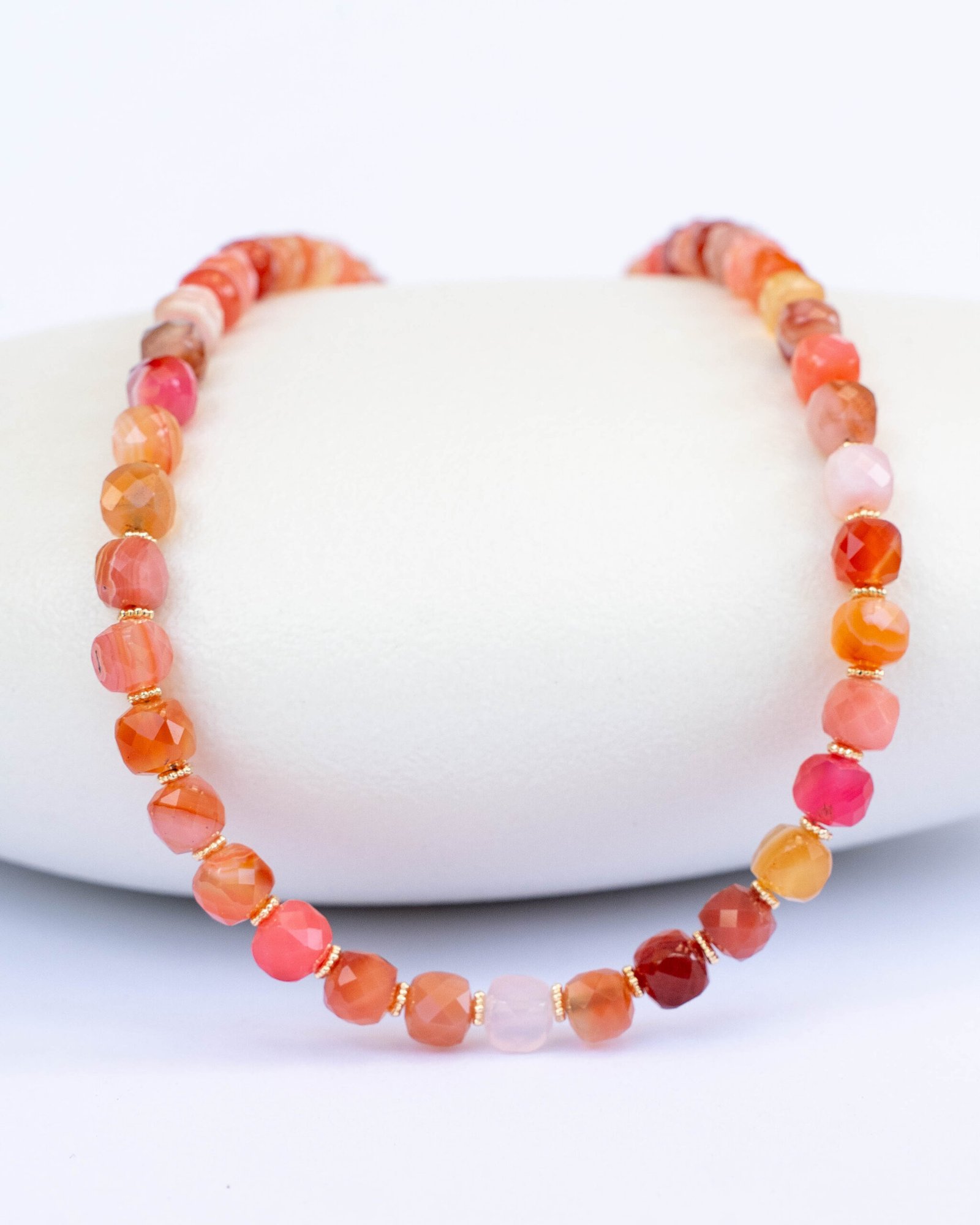 Carnelian necklace, cherry quartz - Image 1