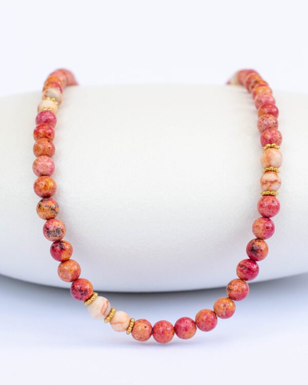 Apple coral necklace, orange coral