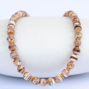 ⁦שרשרת אגת טיבטית חומה⁩ – תמונה ⁦1⁩