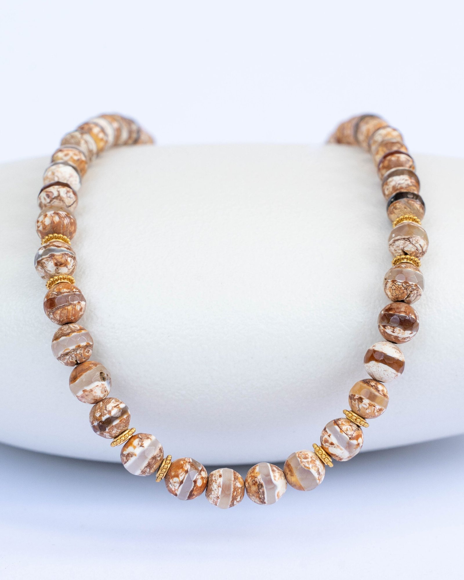 ⁦שרשרת אגת טיבטית חומה⁩ – תמונה ⁦1⁩