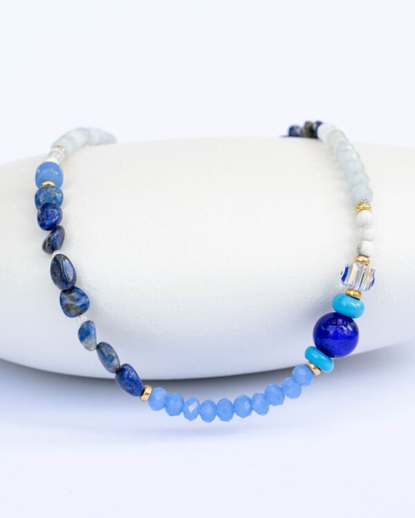 Lapis Lazuli, Aquamarine, Moonstone and Good Eye Necklace