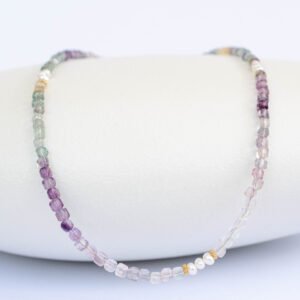 ⁦שרשרת פלואוריט ופנינה⁩ – תמונה ⁦1⁩