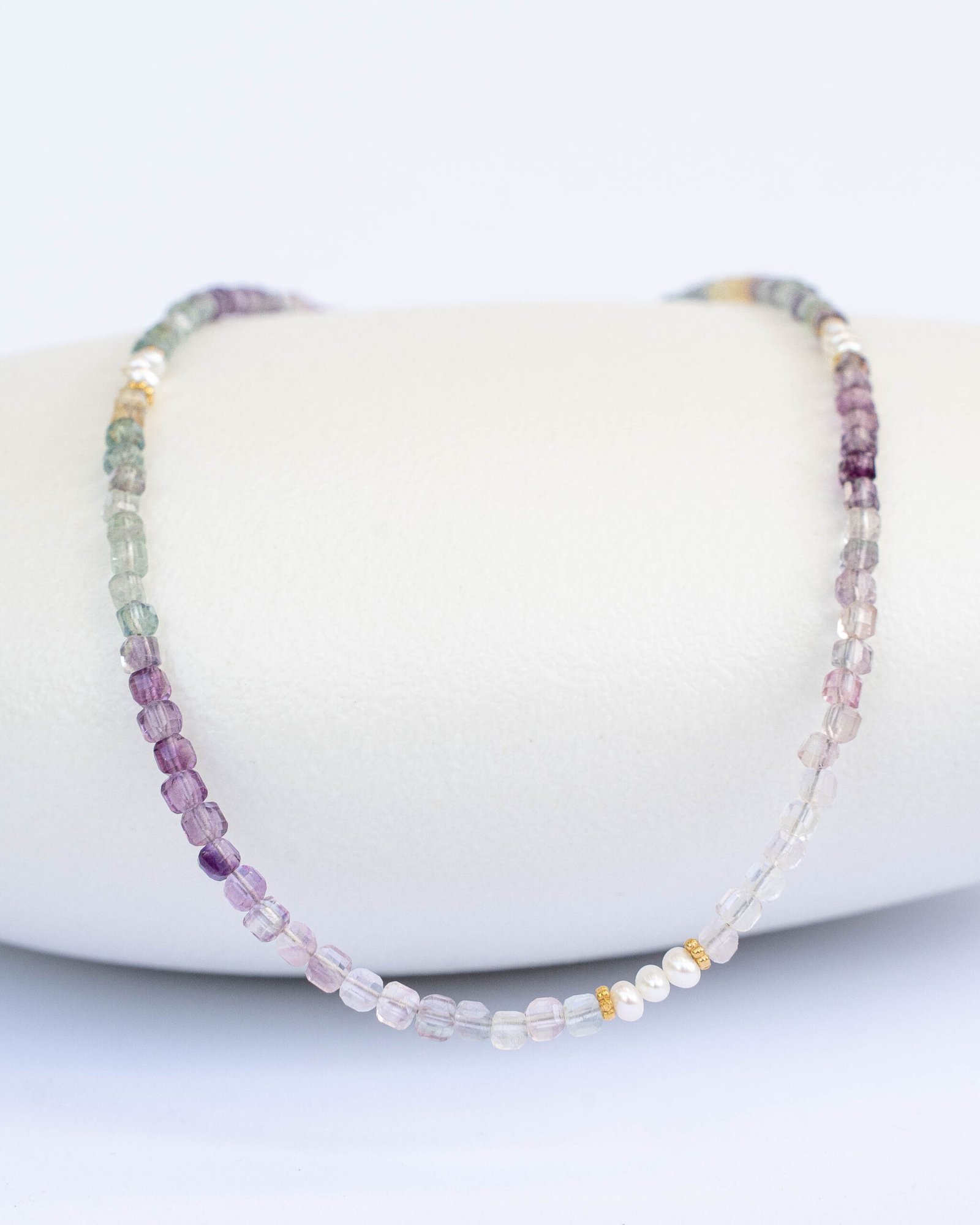 Fluorite and pearl necklace - Image 1