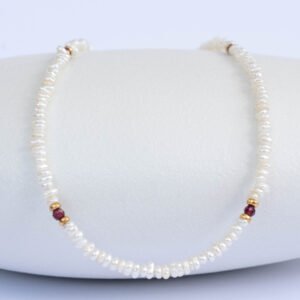Pearl and garnet necklace - Image 1