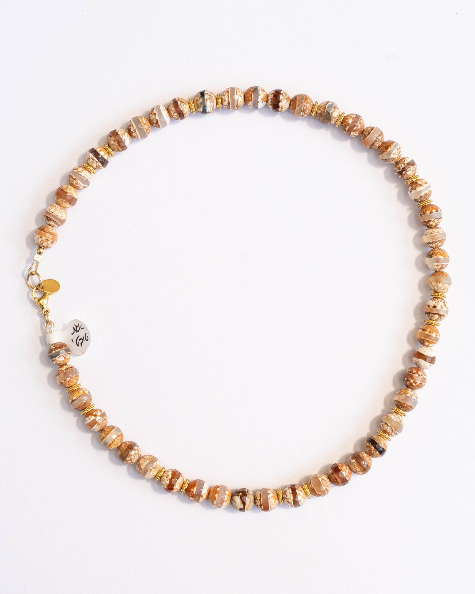 ⁦שרשרת אגת טיבטית חומה⁩ – תמונה ⁦2⁩