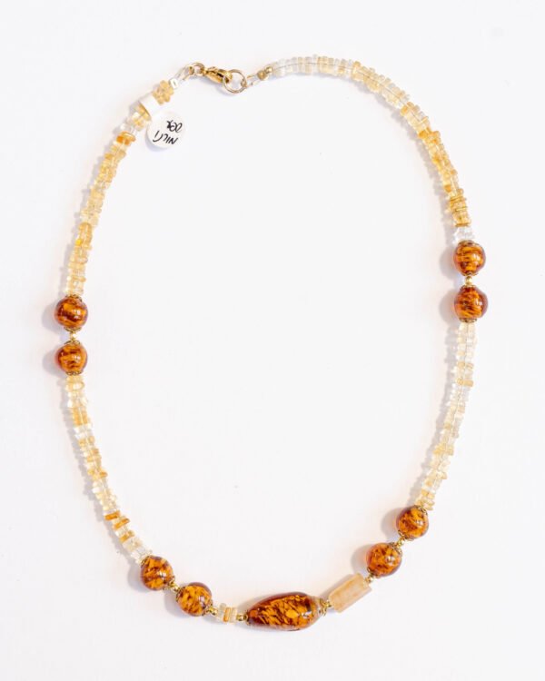 שרשרת סיטרין וחרוזי מורנו