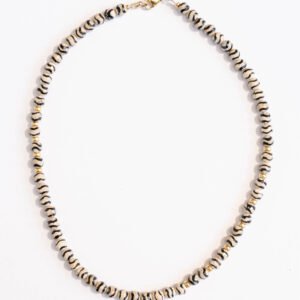 ⁦שרשרת אגת טיבטי שחור-לבן⁩ – תמונה ⁦2⁩