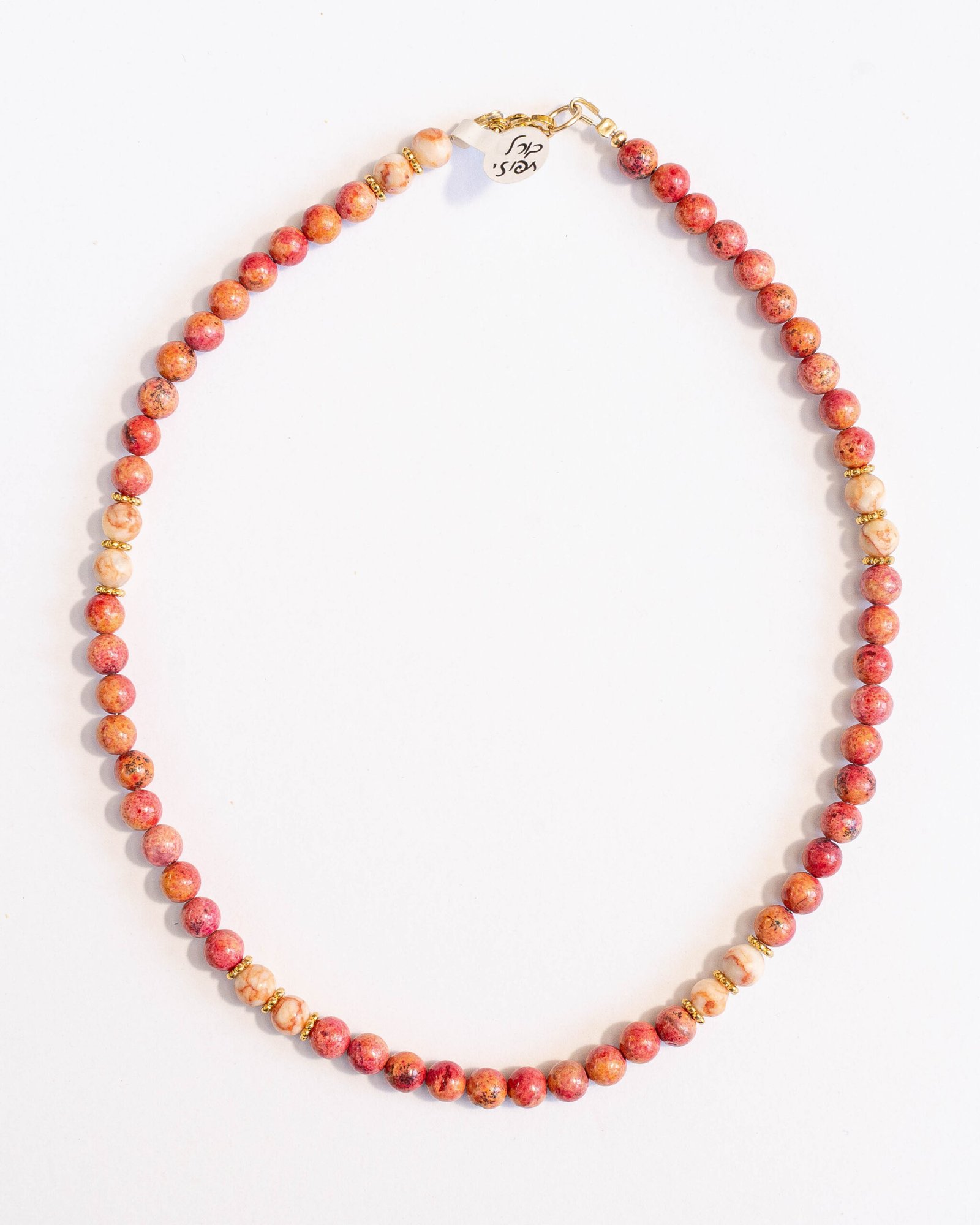 ⁦שרשרת קורל תפוחי, קורל תפוזי⁩ – תמונה ⁦2⁩