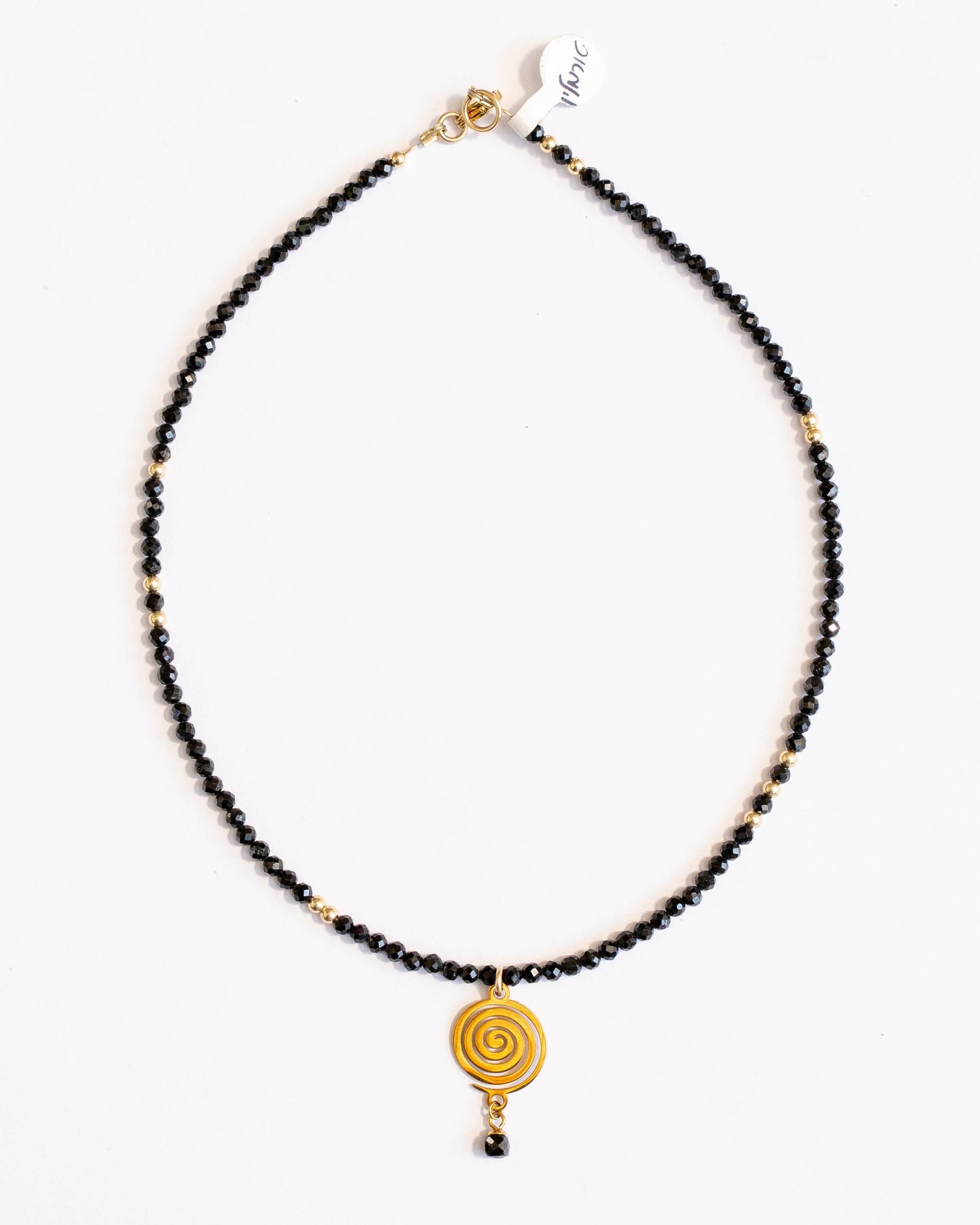 ⁦שרשרת טורמלין שחור וספירלה⁩ – תמונה ⁦2⁩