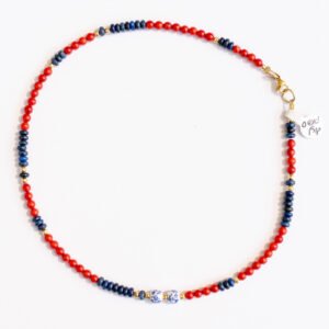 ⁦שרשרת קורל ולאפיס לאזולי⁩ – תמונה ⁦2⁩