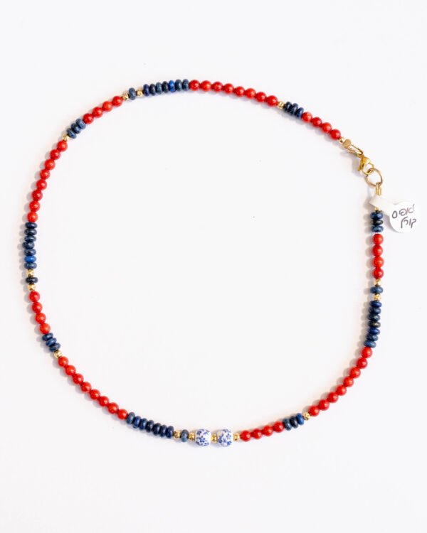 שרשרת קורל ולאפיס לאזולי