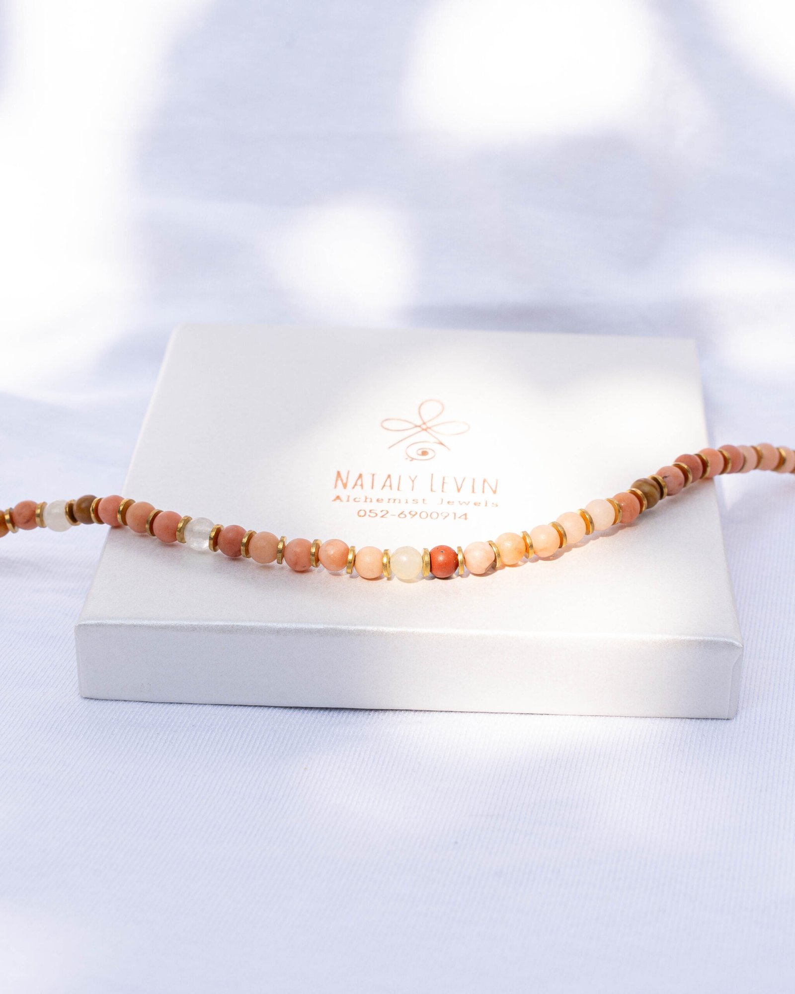 ⁦שרשרת אמזונייט כתום⁩ – תמונה ⁦3⁩