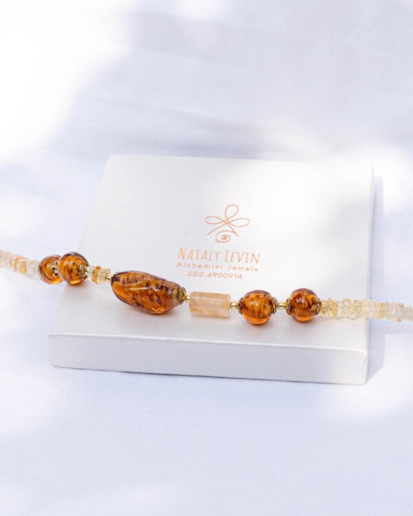 שרשרת סיטרין וחרוזי מורנו