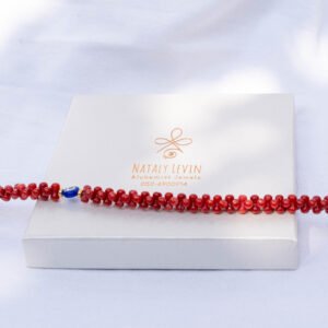 ⁦שרשרת קורל אדום עם עין טובה⁩ – תמונה ⁦3⁩