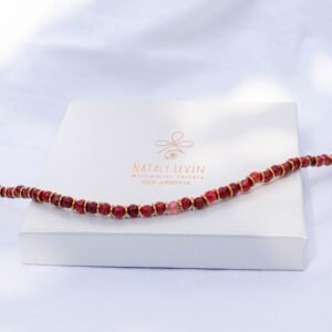 ⁦שרשרת אגת בצבע רובי⁩ – תמונה ⁦3⁩