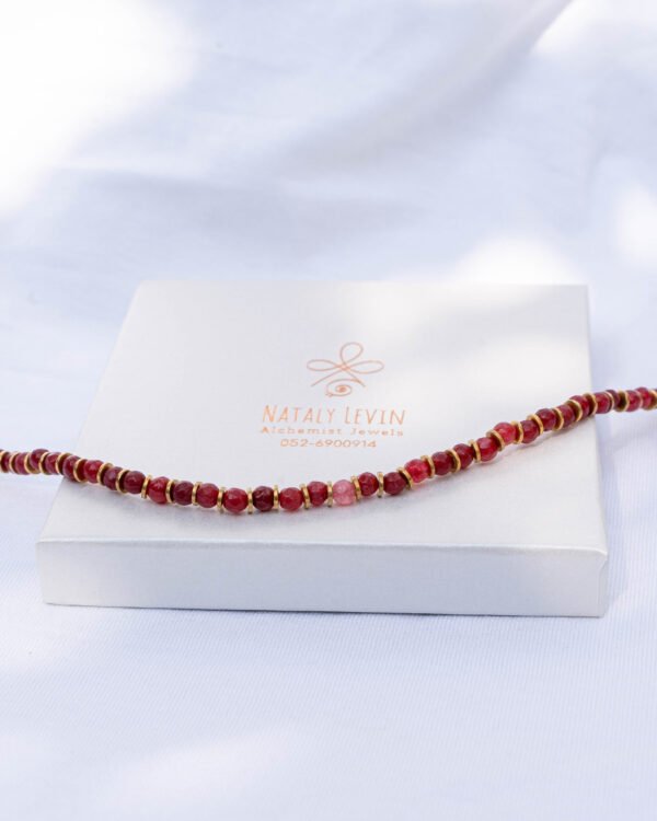 שרשרת אגת בצבע רובי