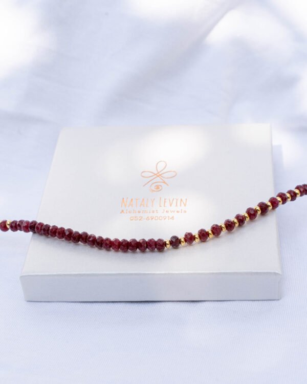 שרשרת אגת בצבע רובי