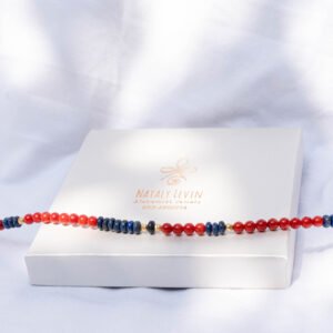 ⁦שרשרת קורל ולאפיס לאזולי⁩ – תמונה ⁦3⁩