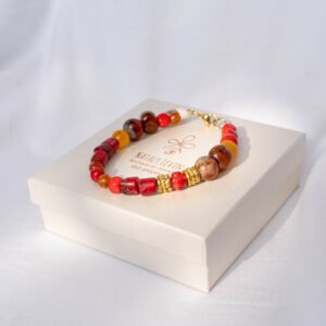 Coral, amber, agate bracelet - Image 1