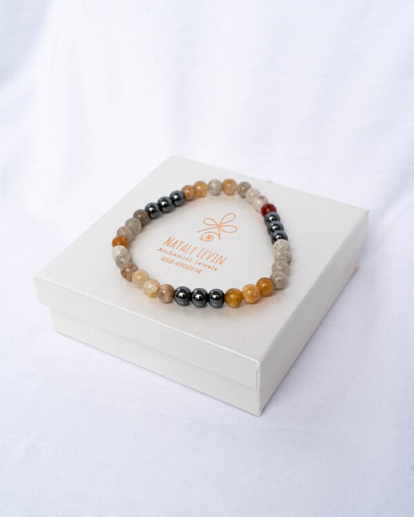 Citrine, hematite and agate bracelet