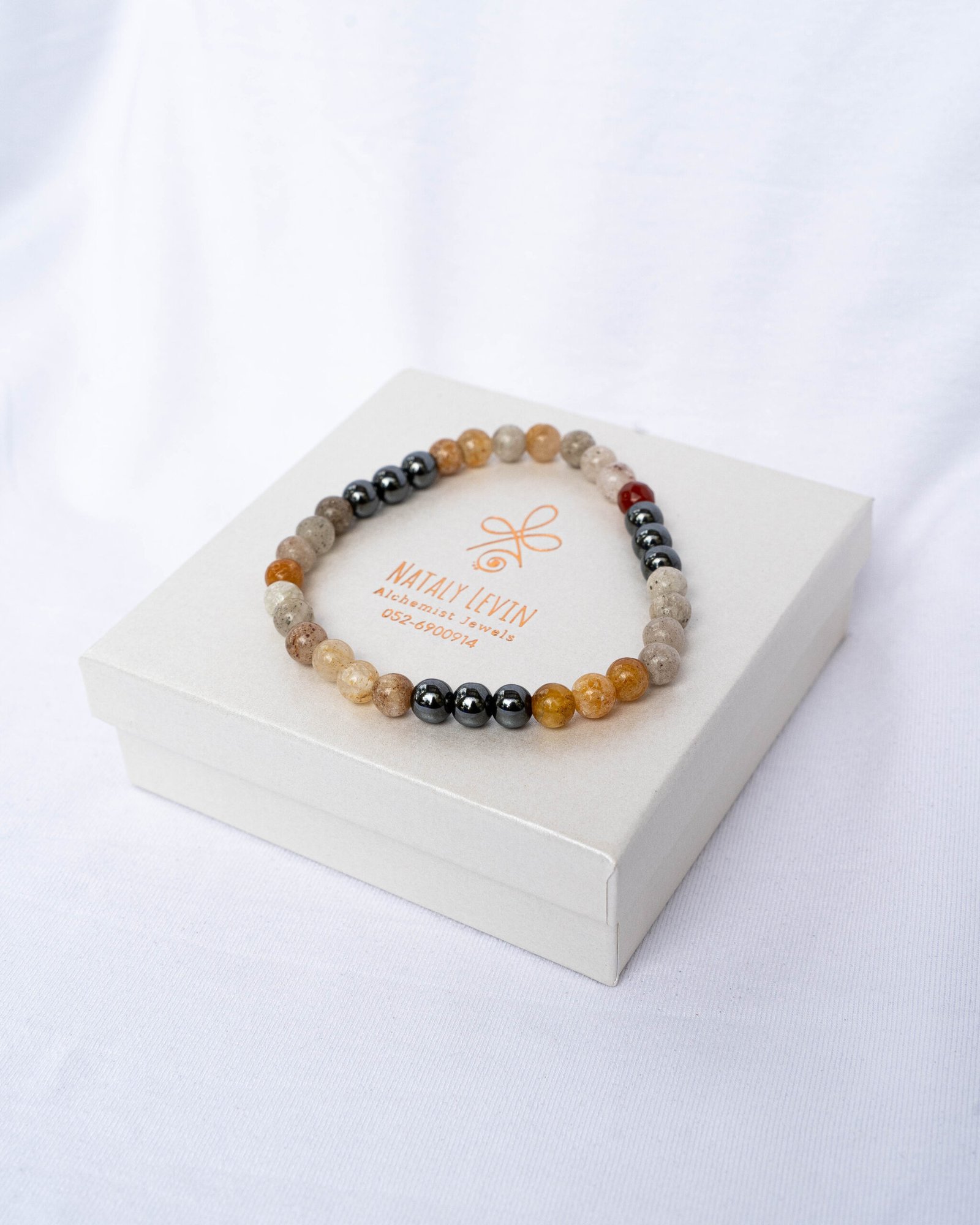Citrine, hematite and agate bracelet - Image 2