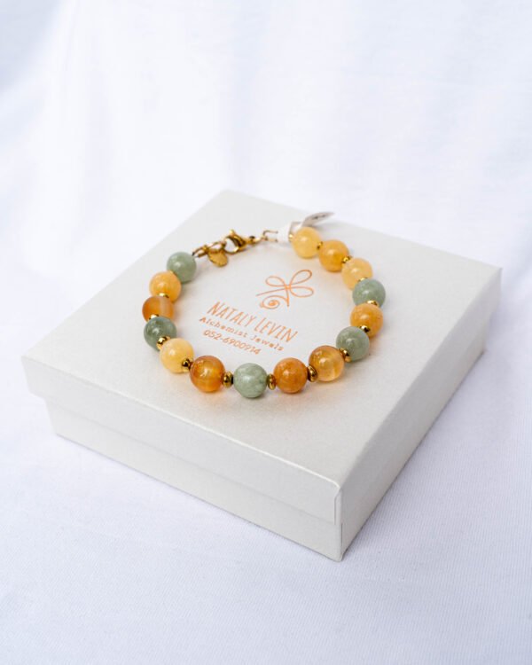 Agate bracelet, green aventurine