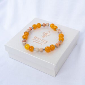 Orange coral bracelet, amber - Image 1