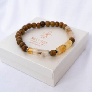 Citrine and wood bracelet - Image 1