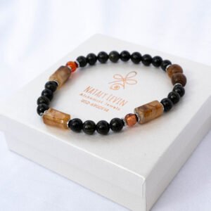 Obsidian, Citrine, Carnelian and Hematite Bracelet - Image 2