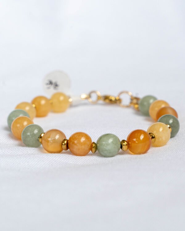 Agate bracelet, green aventurine