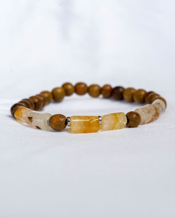 Citrine and wood bracelet