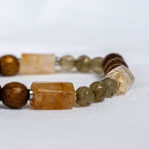 Citrine, peridot and wood bracelet - Image 2