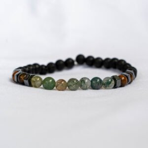 Lava stone bracelet, hematite and Indian agate - Image 2