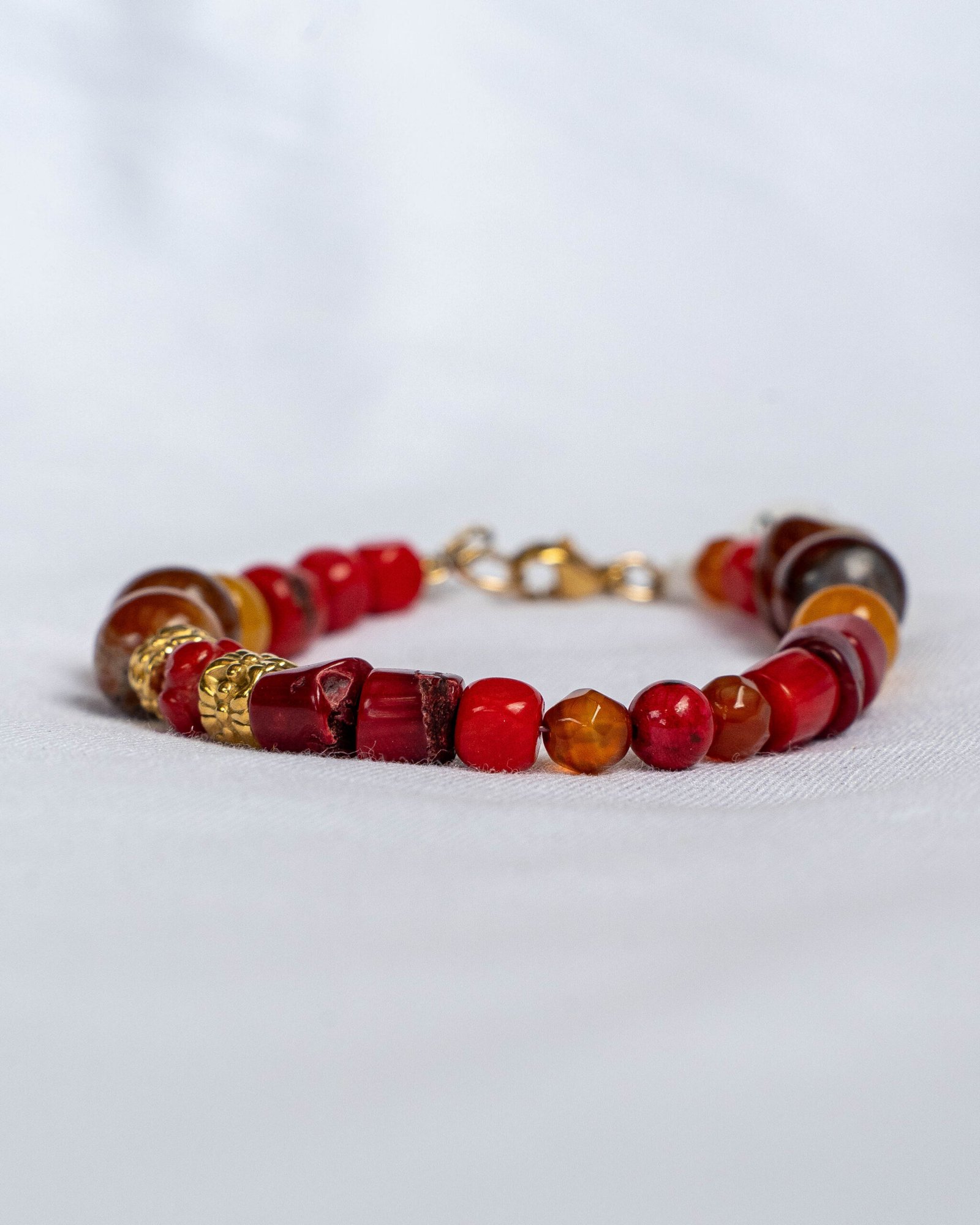 Coral, amber, agate bracelet - Image 2
