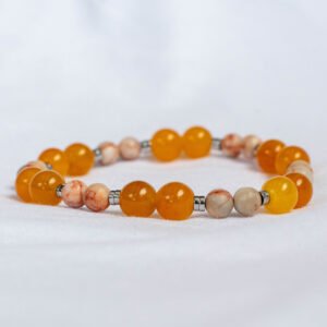 Orange coral bracelet, amber - Image 2