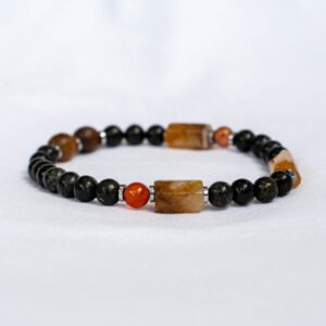 Obsidian, Citrine, Carnelian and Hematite Bracelet - Image 1