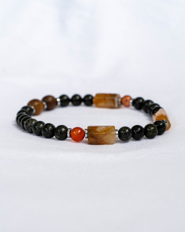 Obsidian, Citrine, Carnelian and Hematite Bracelet