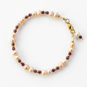 ⁦צמיד פנינים ורודות וגאנט⁩ – תמונה ⁦1⁩