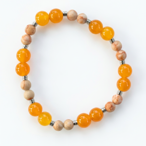 ⁦צמיד קורל תפוזי, ענבר⁩ – תמונה ⁦1⁩