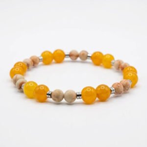 ⁦צמיד קורל תפוזי, ענבר⁩ – תמונה ⁦2⁩