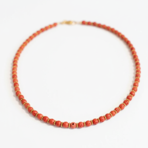 ⁦שרשרת אבן לבה כתומה/אדומה⁩ – תמונה ⁦4⁩