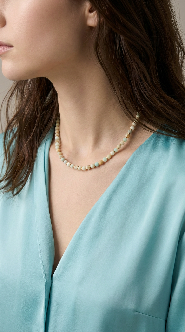 ⁦שרשרת אבני אמזונייט⁩ – תמונה ⁦2⁩