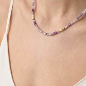 ⁦שרשרת אבני אמטיסט⁩ – תמונה ⁦3⁩