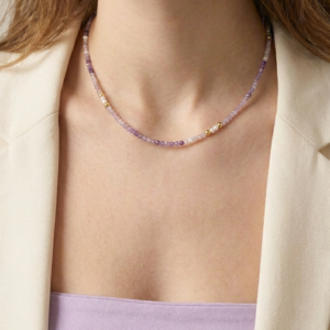 ⁦שרשרת אבני אמטיסט⁩ – תמונה ⁦2⁩