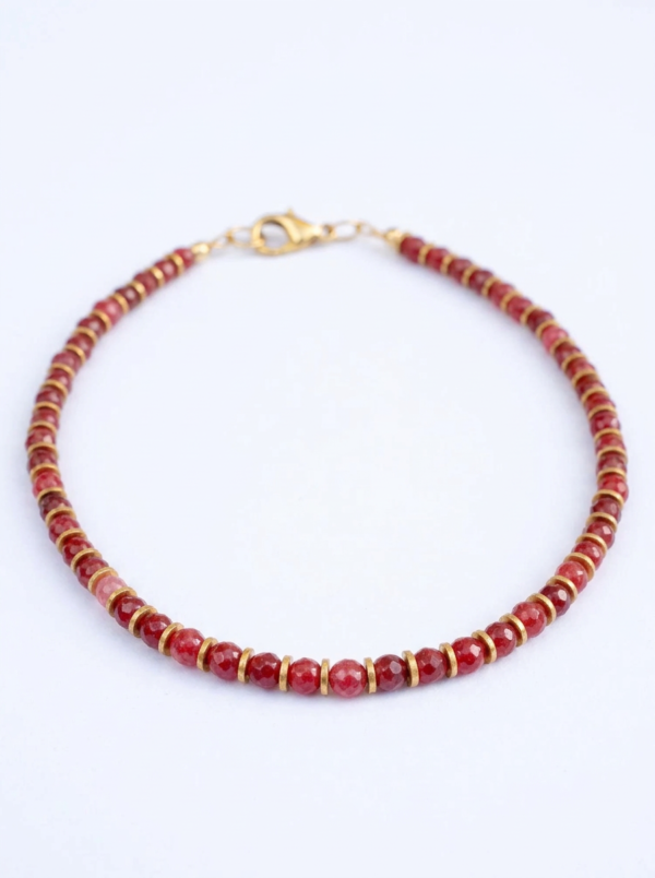 שרשרת אגת בצבע רובי