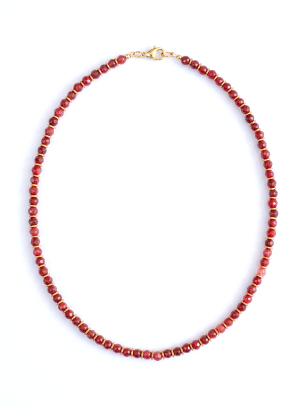 שרשרת אגת בצבע רובי