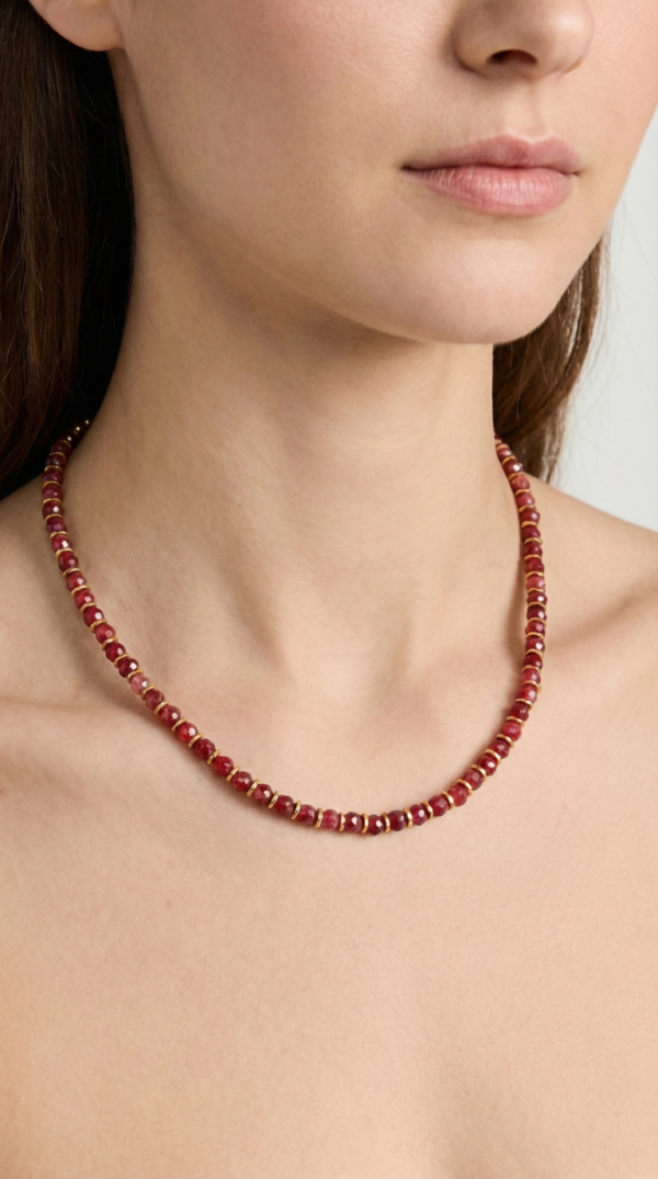 שרשרת אגת בצבע רובי